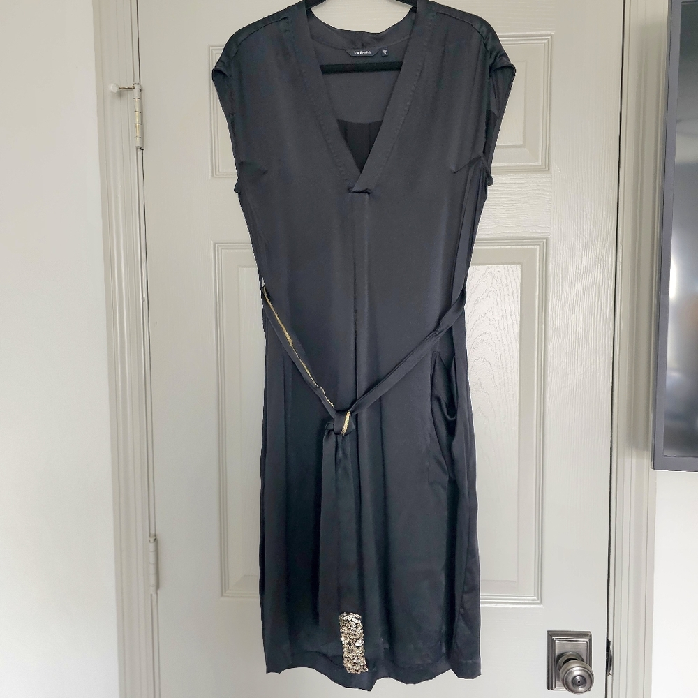 Pas De Calais 100% black silk dress